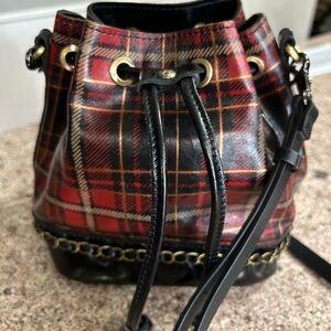 Plaid Patricia Nash Drawstring Bucket Bag